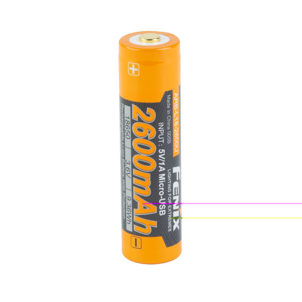 Fenix 2600mah Usb 18650 Rchrgbl Bat