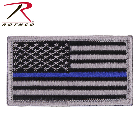 Rothco Thin Blue Line Police U.S. Flag Patch - Hook Back