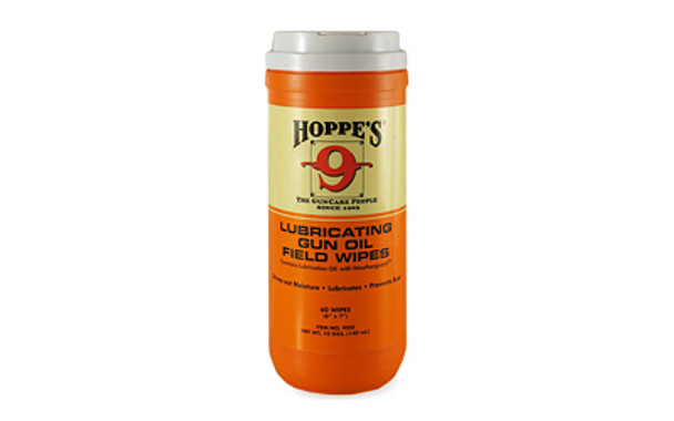 Hoppes Gun Oil Field Wipes 6"x7" 60c