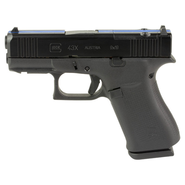Glock 43x 9mm 10 Mos Fs Thin Blue Ln