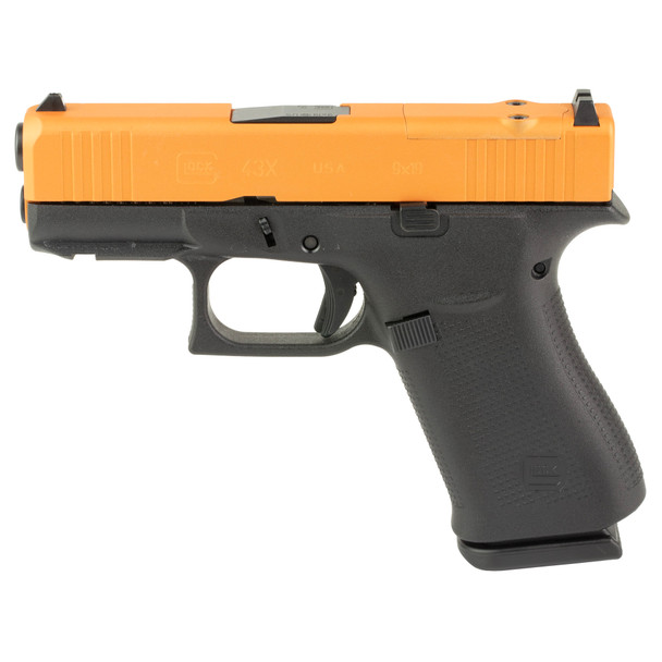 Glock 43x 9mm 10 Mos Fs Gld Sld/blk