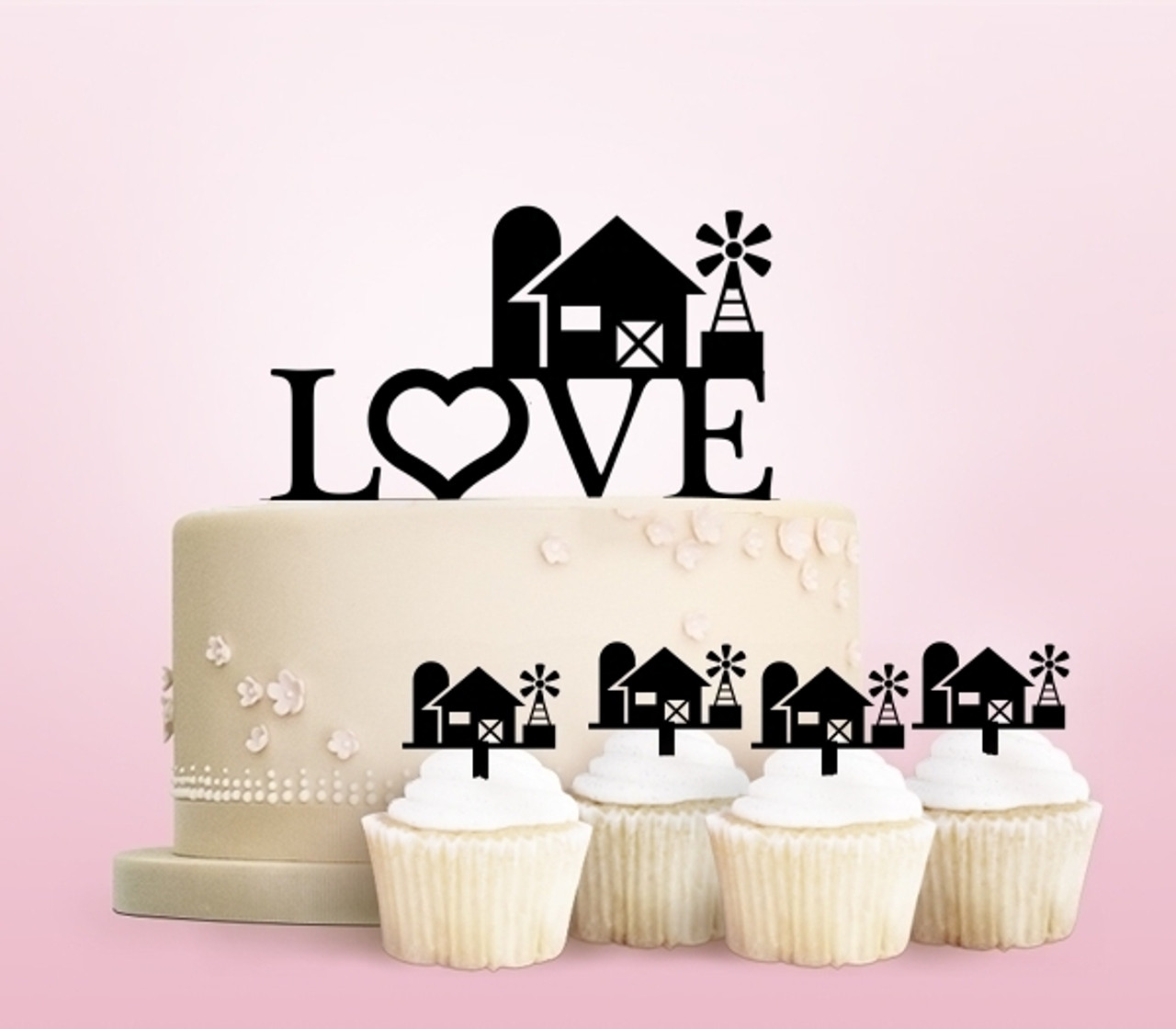 I Love Bicycle Party Wedding Birthday Acrylic Cake Topper Cupcake