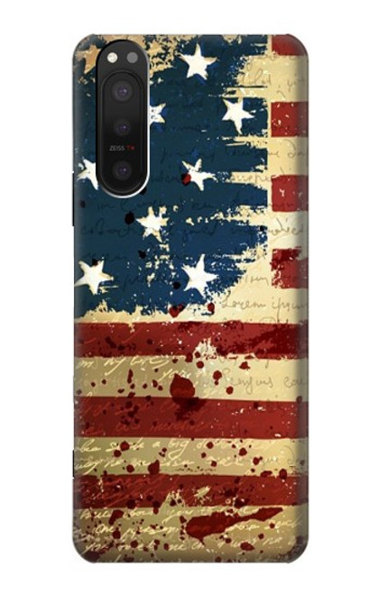 S2349 Old American Flag Case For Sony Xperia 5 II