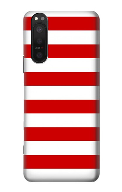 S2364 Red and White Striped Case For Sony Xperia 5 II