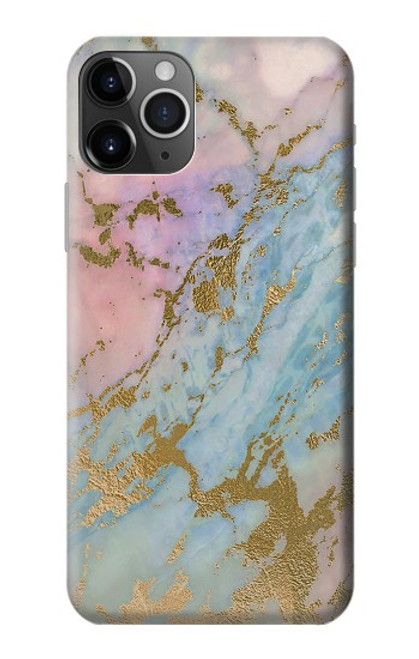 S3717 Rose Gold Blue Pastel Marble Graphic Printed Case For iPhone 11 Pro
