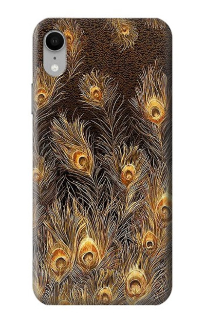 S3691 Gold Peacock Feather Case For iPhone XR