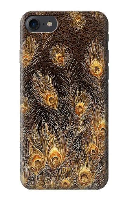 S3691 Gold Peacock Feather Case For iPhone 7, iPhone 8, iPhone SE (2020) (2022)