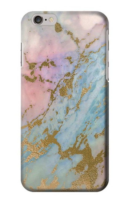 S3717 Rose Gold Blue Pastel Marble Graphic Printed Case For iPhone 6 6S