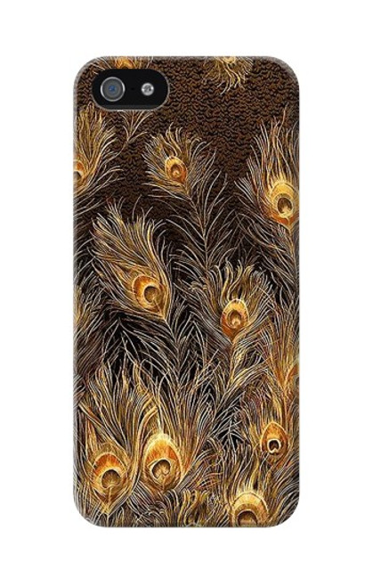 S3691 Gold Peacock Feather Case For iPhone 5C