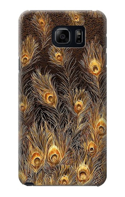 S3691 Gold Peacock Feather Case For Samsung Galaxy S6 Edge Plus