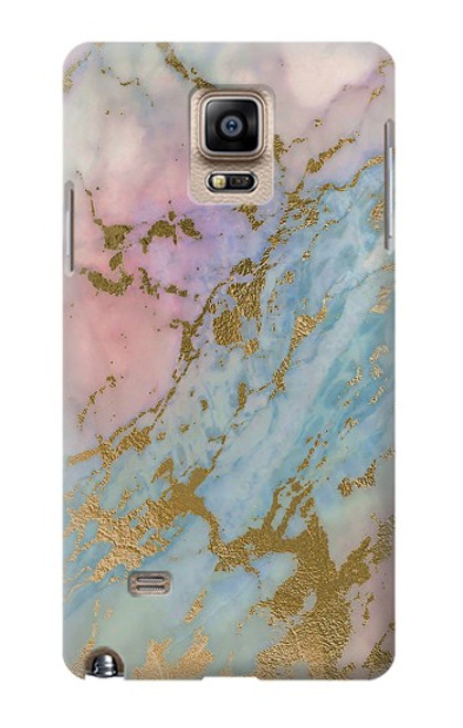 S3717 Rose Gold Blue Pastel Marble Graphic Printed Case For Samsung Galaxy Note 4