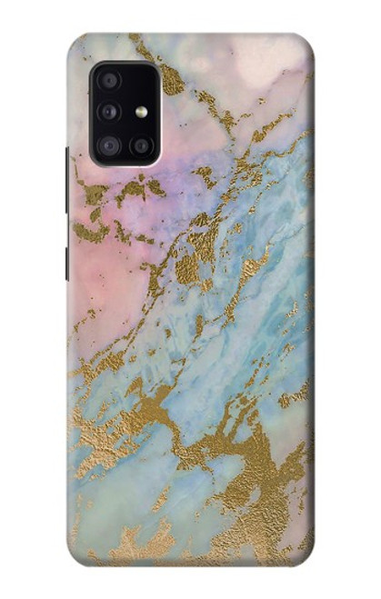 S3717 Rose Gold Blue Pastel Marble Graphic Printed Case For Samsung Galaxy A41