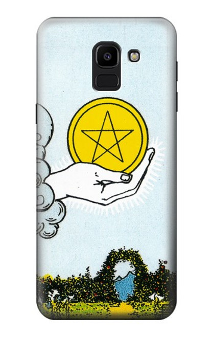 S3722 Tarot Card Ace of Pentacles Coins Case For Samsung Galaxy J6 (2018)