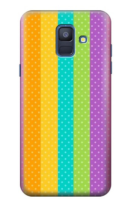 S3678 Colorful Rainbow Vertical Case For Samsung Galaxy A6 (2018)