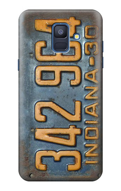 S3750 Vintage Vehicle Registration Plate Case For Samsung Galaxy A6 (2018)