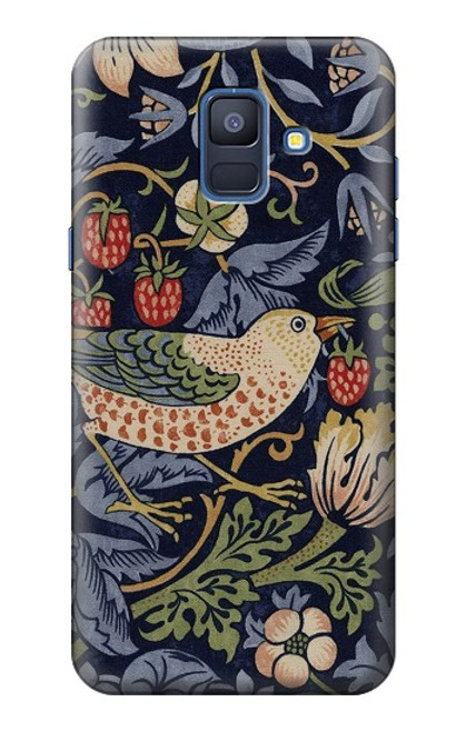 S3791 William Morris Strawberry Thief Fabric Case For Samsung Galaxy A6 (2018)