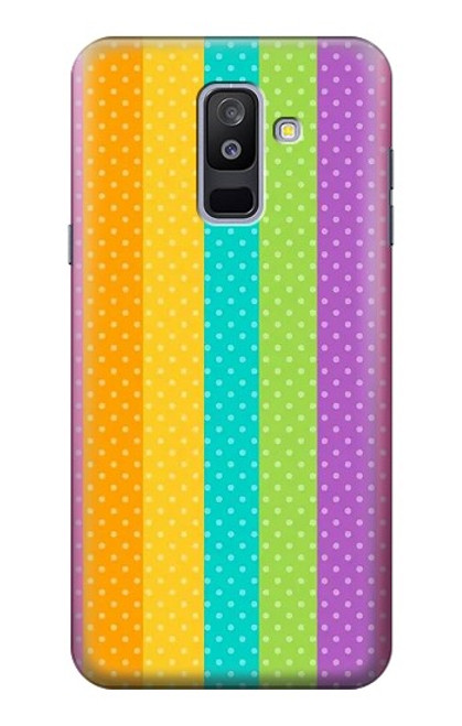 S3678 Colorful Rainbow Vertical Case For Samsung Galaxy A6+ (2018), J8 Plus 2018, A6 Plus 2018