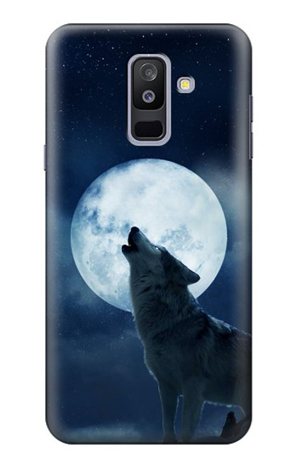 S3693 Grim White Wolf Full Moon Case For Samsung Galaxy A6+ (2018), J8 Plus 2018, A6 Plus 2018