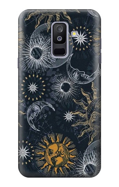 S3702 Moon and Sun Case For Samsung Galaxy A6+ (2018), J8 Plus 2018, A6 Plus 2018