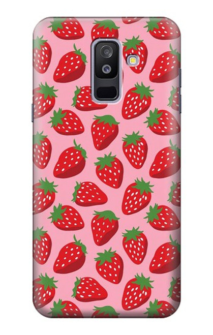 S3719 Strawberry Pattern Case For Samsung Galaxy A6+ (2018), J8 Plus 2018, A6 Plus 2018