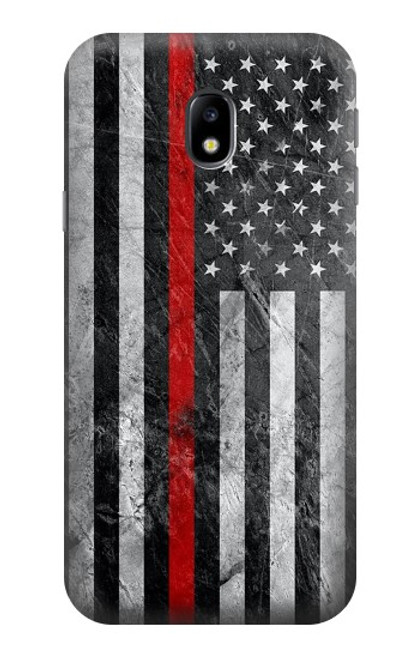 S3687 Firefighter Thin Red Line American Flag Case For Samsung Galaxy J3 (2017) EU Version
