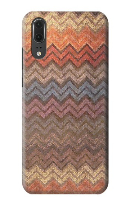 S3752 Zigzag Fabric Pattern Graphic Printed Case For Huawei P20