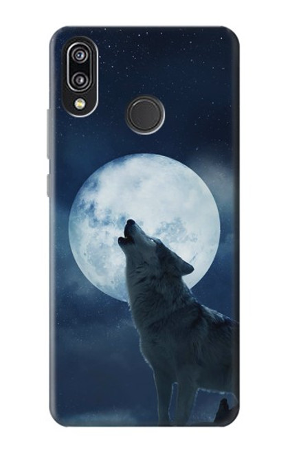 S3693 Grim White Wolf Full Moon Case For Huawei P20 Lite