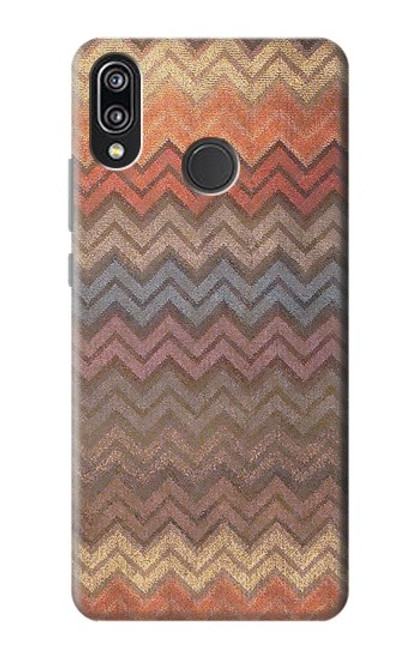 S3752 Zigzag Fabric Pattern Graphic Printed Case For Huawei P20 Lite