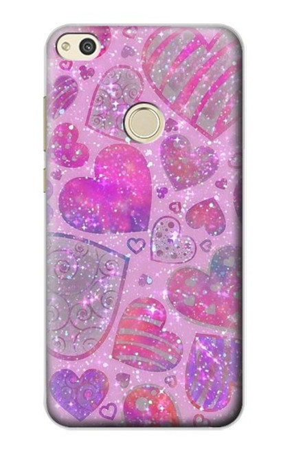 S3710 Pink Love Heart Case For Huawei P8 Lite (2017)