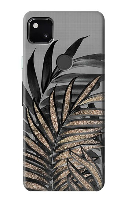 S3692 Gray Black Palm Leaves Case For Google Pixel 4a