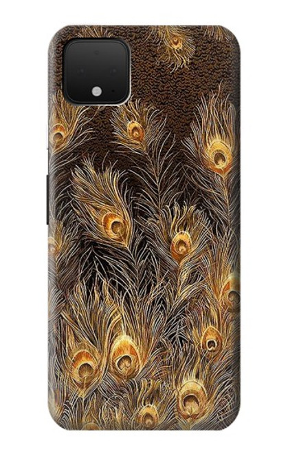 S3691 Gold Peacock Feather Case For Google Pixel 4