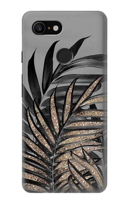 S3692 Gray Black Palm Leaves Case For Google Pixel 3