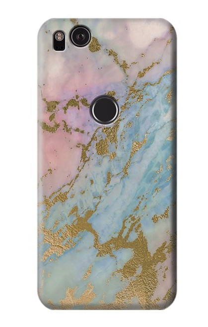 S3717 Rose Gold Blue Pastel Marble Graphic Printed Case For Google Pixel 2