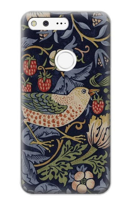 S3791 William Morris Strawberry Thief Fabric Case For Google Pixel XL