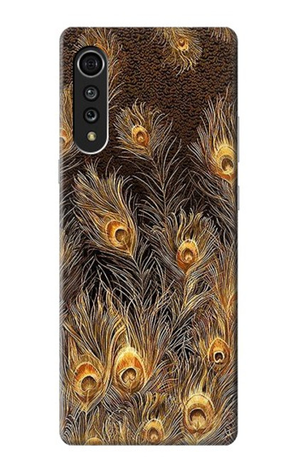 S3691 Gold Peacock Feather Case For LG Velvet