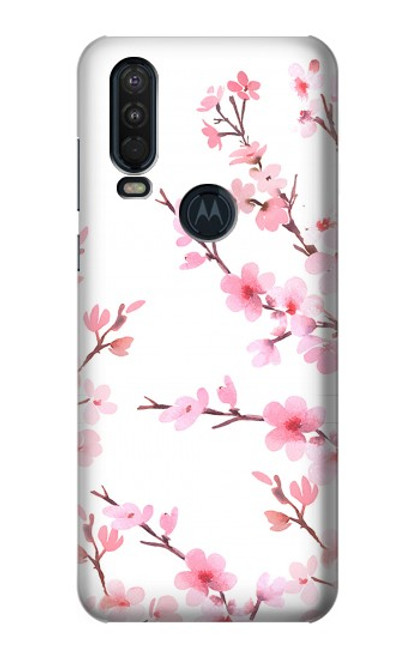 S3707 Pink Cherry Blossom Spring Flower Case For Motorola One Action (Moto P40 Power)