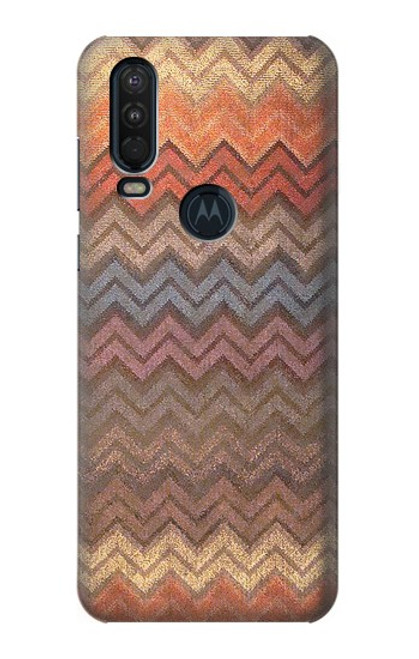S3752 Zigzag Fabric Pattern Graphic Printed Case For Motorola One Action (Moto P40 Power)
