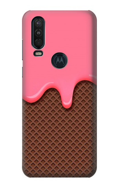 S3754 Strawberry Ice Cream Cone Case For Motorola One Action (Moto P40 Power)