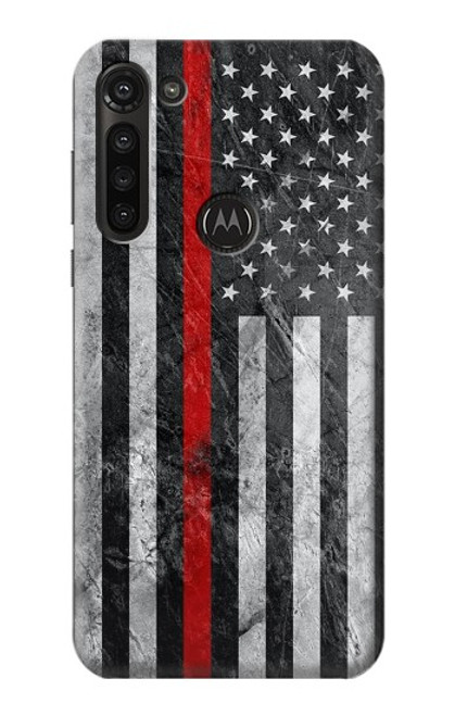 S3687 Firefighter Thin Red Line American Flag Case For Motorola Moto G8 Power