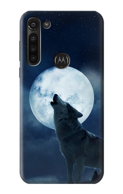 S3693 Grim White Wolf Full Moon Case For Motorola Moto G8 Power