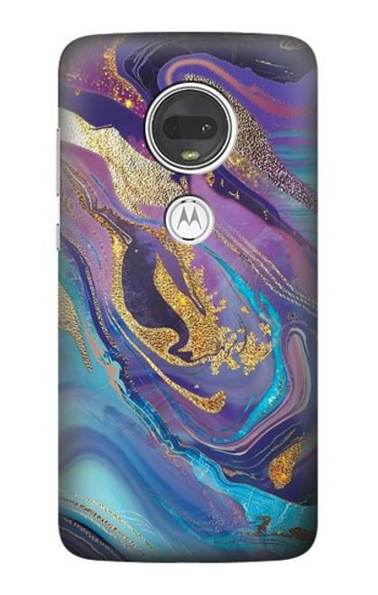 S3676 Colorful Abstract Marble Stone Case For Motorola Moto G7, Moto G7 Plus