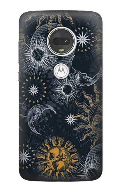 S3702 Moon and Sun Case For Motorola Moto G7, Moto G7 Plus
