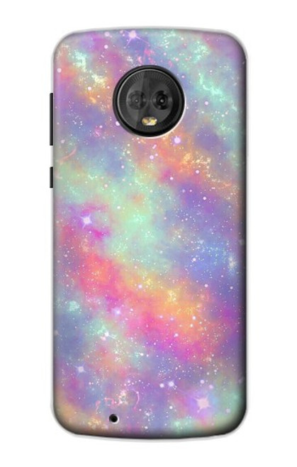 S3706 Pastel Rainbow Galaxy Pink Sky Case For Motorola Moto G6