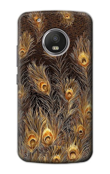 S3691 Gold Peacock Feather Case For Motorola Moto G5 Plus
