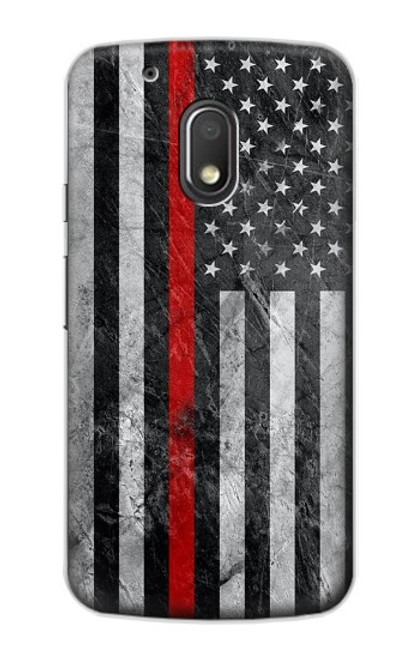 S3687 Firefighter Thin Red Line American Flag Case For Motorola Moto G4 Play