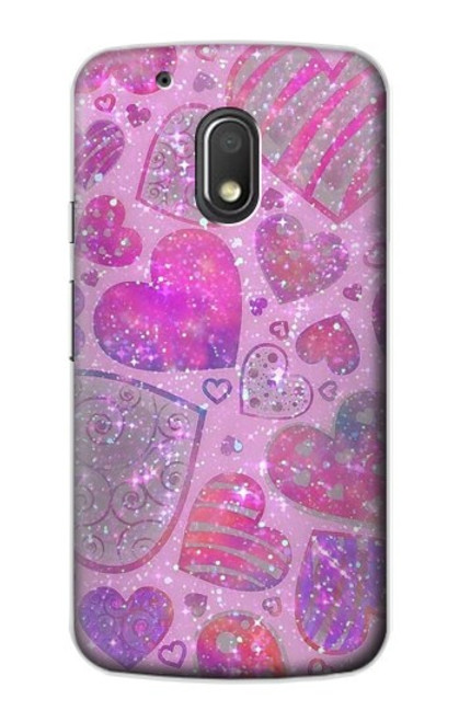 S3710 Pink Love Heart Case For Motorola Moto G4 Play