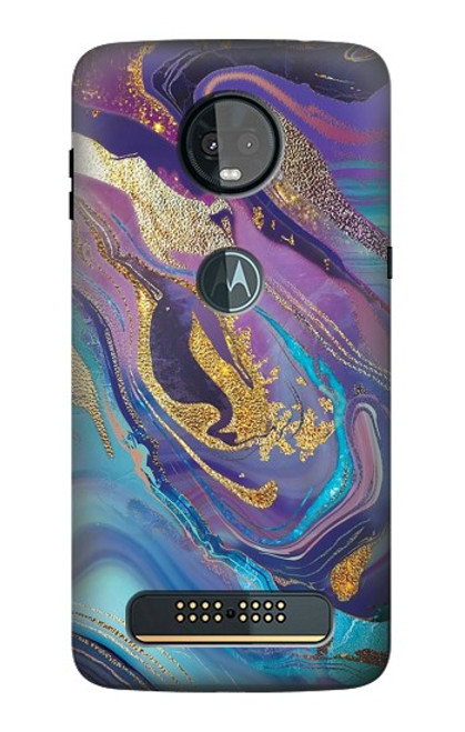 S3676 Colorful Abstract Marble Stone Case For Motorola Moto Z3, Z3 Play