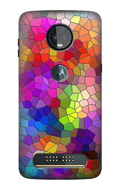 S3677 Colorful Brick Mosaics Case For Motorola Moto Z3, Z3 Play