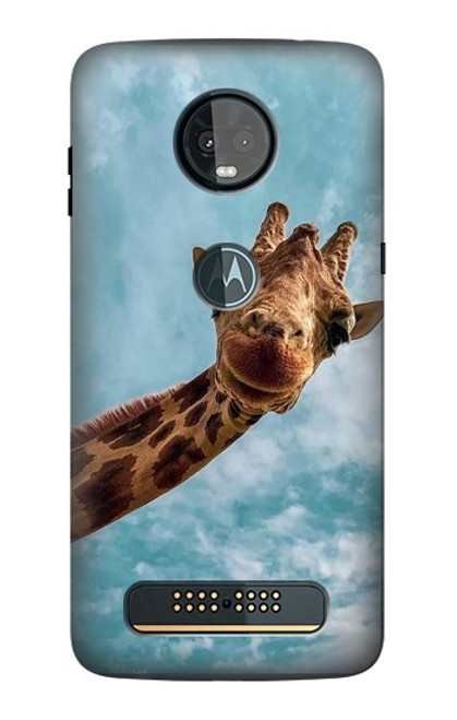 S3680 Cute Smile Giraffe Case For Motorola Moto Z3, Z3 Play