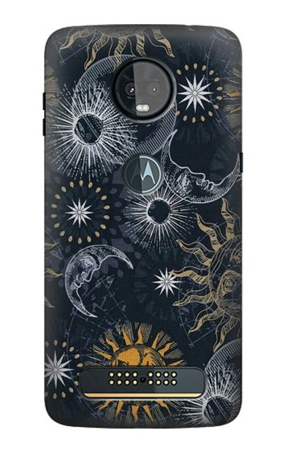 S3702 Moon and Sun Case For Motorola Moto Z3, Z3 Play